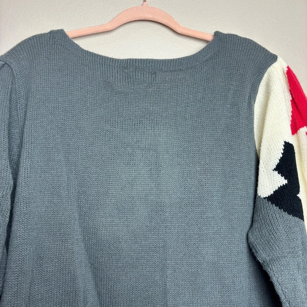 80s Harrington Park Statement Sweater Abstract Art Knit Womens Large‎ 42 Avant